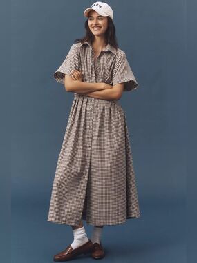 New Anthropologie Tobie Studded Shirt Dress by Exquise Size S